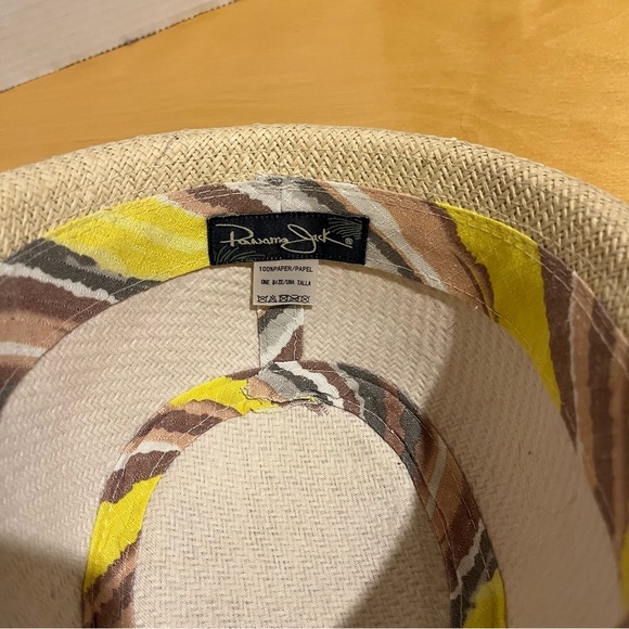 Original Panama Jack Fedora Paper Hat Straw Look Natural Woven Women’s One Size - Picture 7 of 7